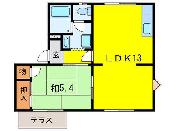 谷口町ハイツＢの物件間取画像